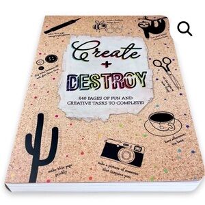 Paperback Book - Create and Destroy - Fun Creative Tasks To Do Activity Book NEW